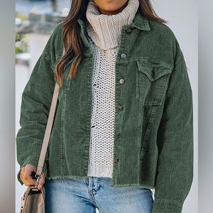 Distressed Corduroy Shacket